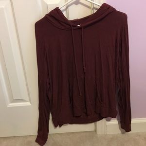 burgundy hoodie