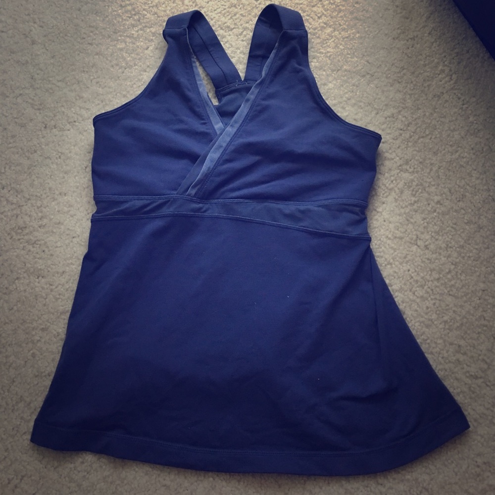 Lululemon deep vneck tank in deep blue