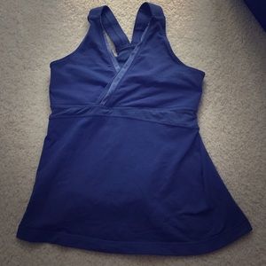 Lululemon deep vneck tank in deep blue