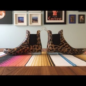 J. Crew Chelsea Rain Boots in Leopard