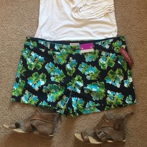NWT Navy Floral Print Shorts