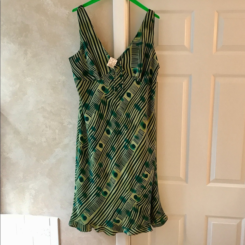 NWT Millennium Dress w/Multi Green Pattern Size 20