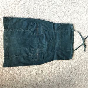 Adorable Tilt distressed denim halter dress