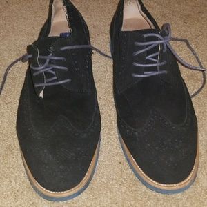Men's Black Suede Oxfords