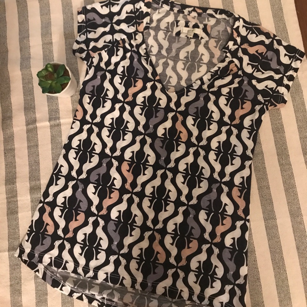Anthropologie Porridge Dog Print T shirt Small