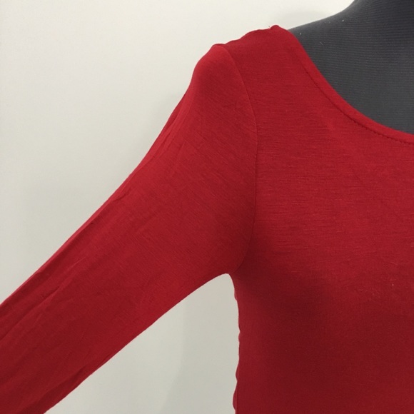 Red crew neck top with criss cross back b03,09 - Picture 3 of 6
