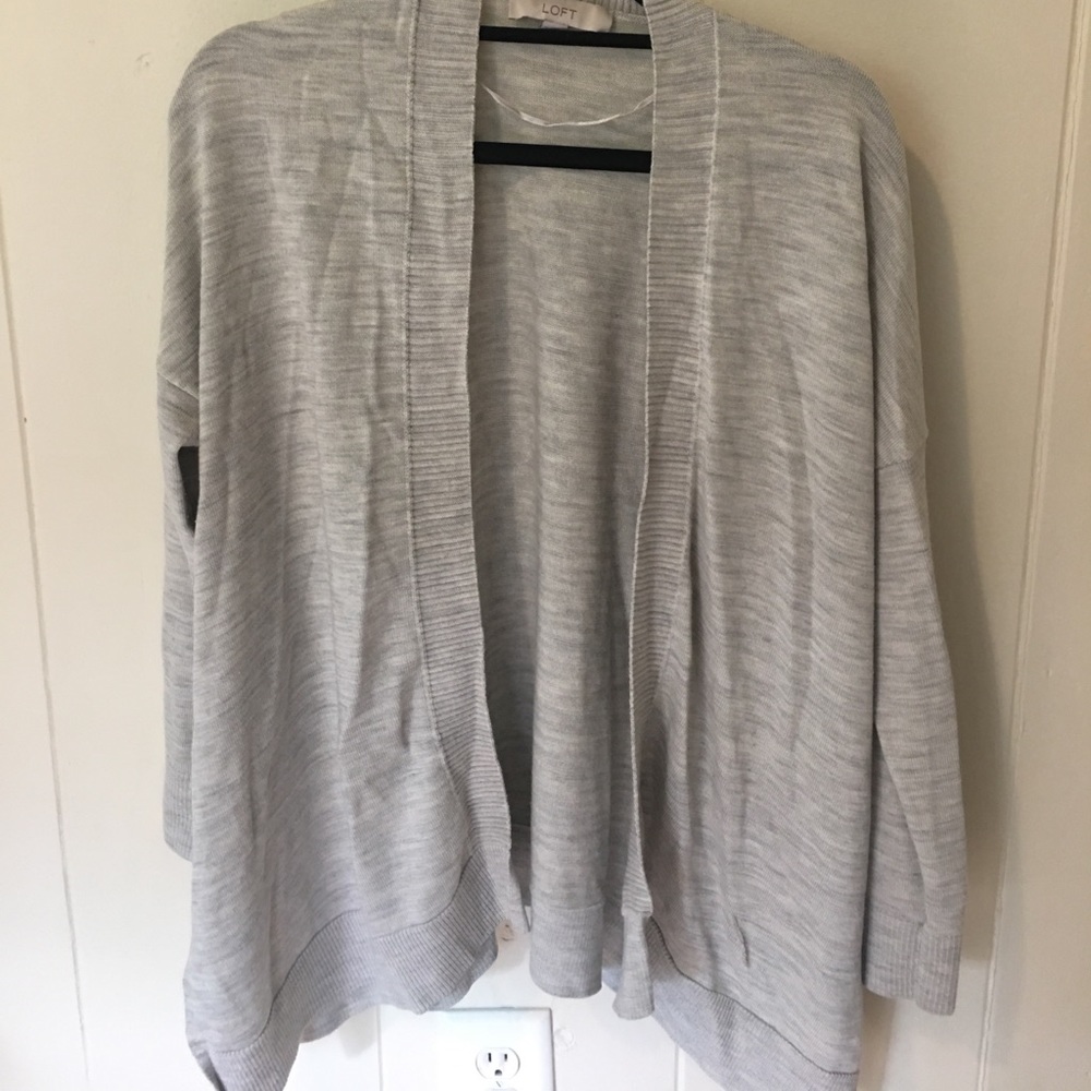 LOFT open grey cardigan