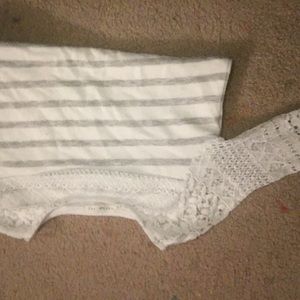 Copper key stripe shirt w/ striped sleeves