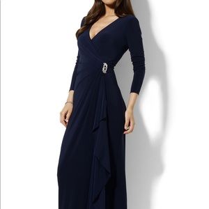 Ralph Lauren Navy Jersey Gown Dress