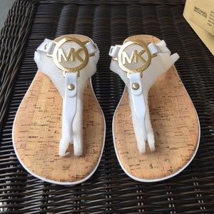 Michael Kors MK Logo Jelly Sandals White