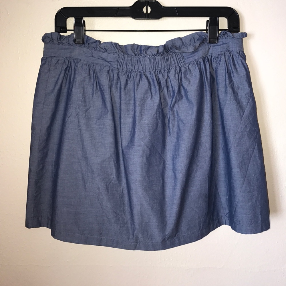 J.Crew SzS Lined Denim Ruffle-Waist Mini-Skirt👒👡 - Picture 2 of 7