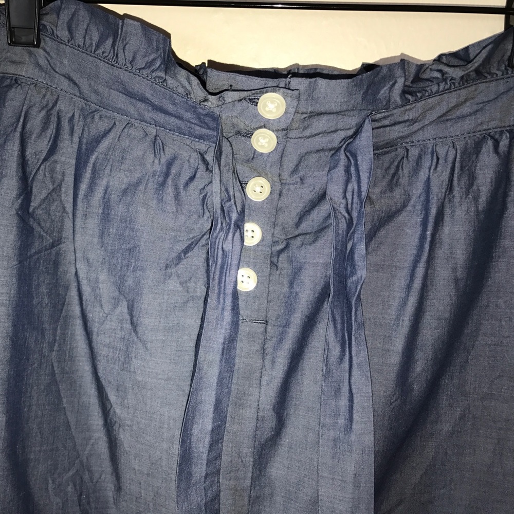 J.Crew SzS Lined Denim Ruffle-Waist Mini-Skirt👒👡 - Picture 3 of 7