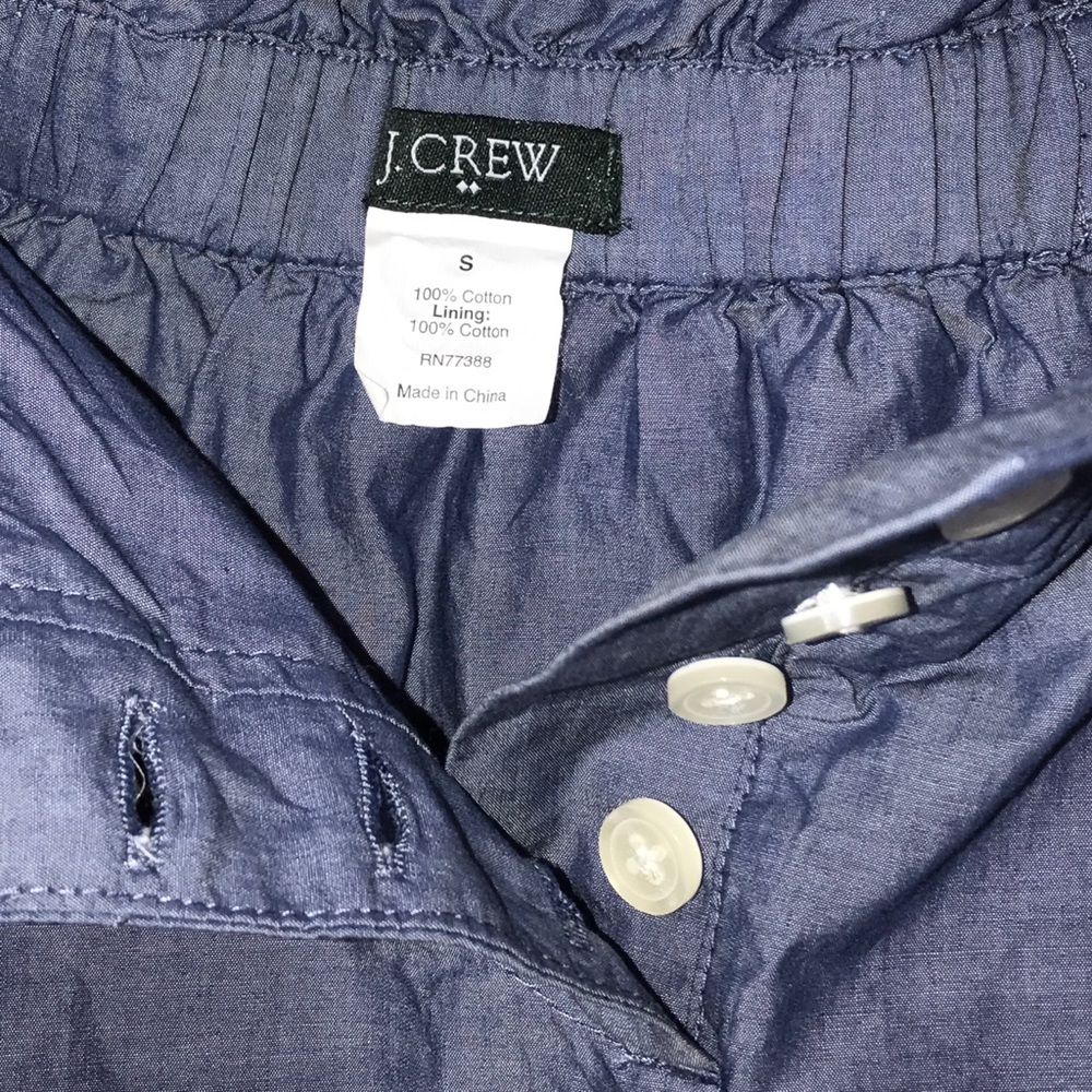 J.Crew SzS Lined Denim Ruffle-Waist Mini-Skirt👒👡 - Picture 4 of 7