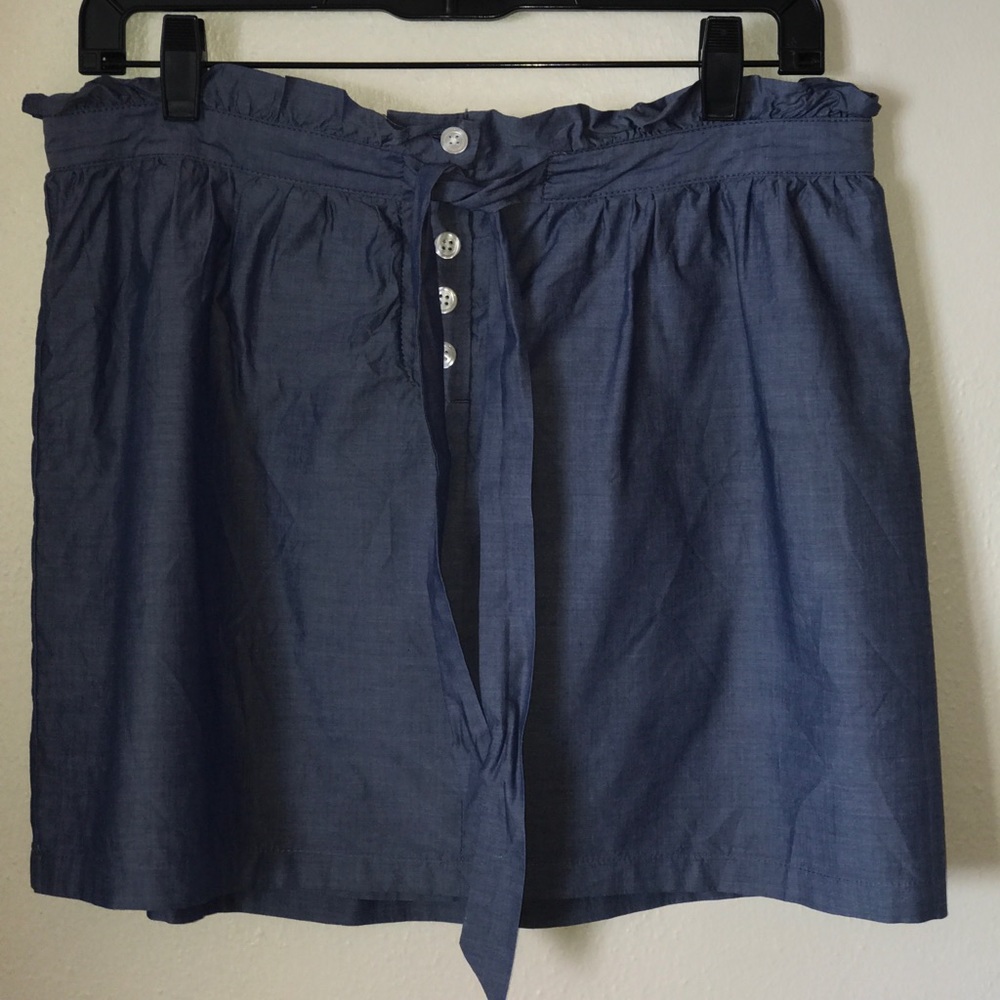 J.Crew SzS Lined Denim Ruffle-Waist Mini-Skirt👒👡 - Picture 6 of 7
