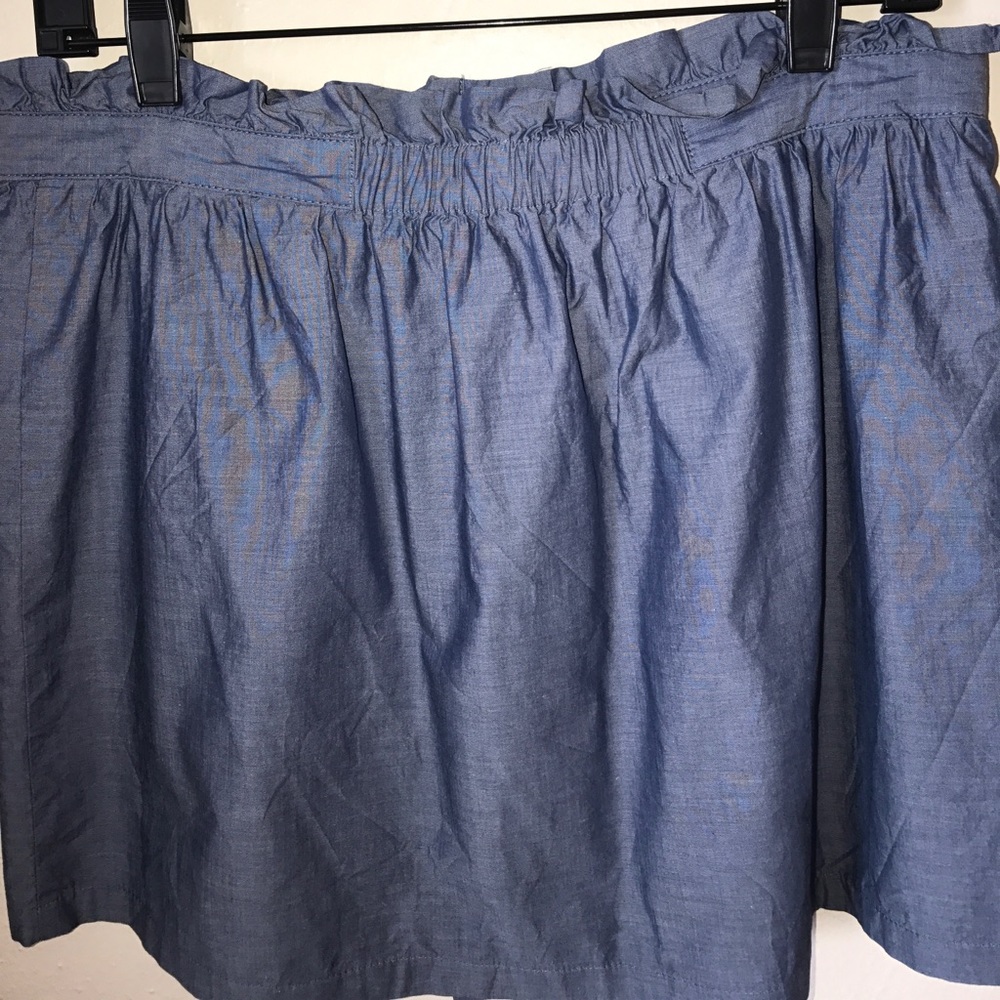 J.Crew SzS Lined Denim Ruffle-Waist Mini-Skirt👒👡 - Picture 7 of 7
