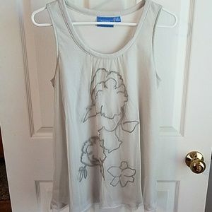 Vera Wang Sleeveless Mesh Overlay Blouse