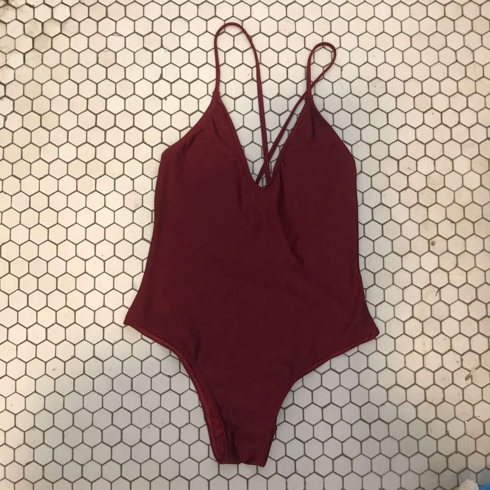 Wine toned one piece
