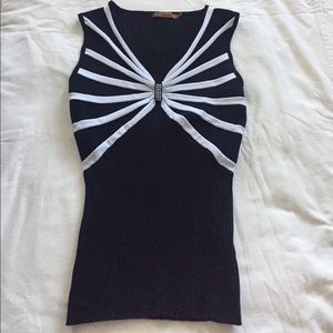 Black and white tank top