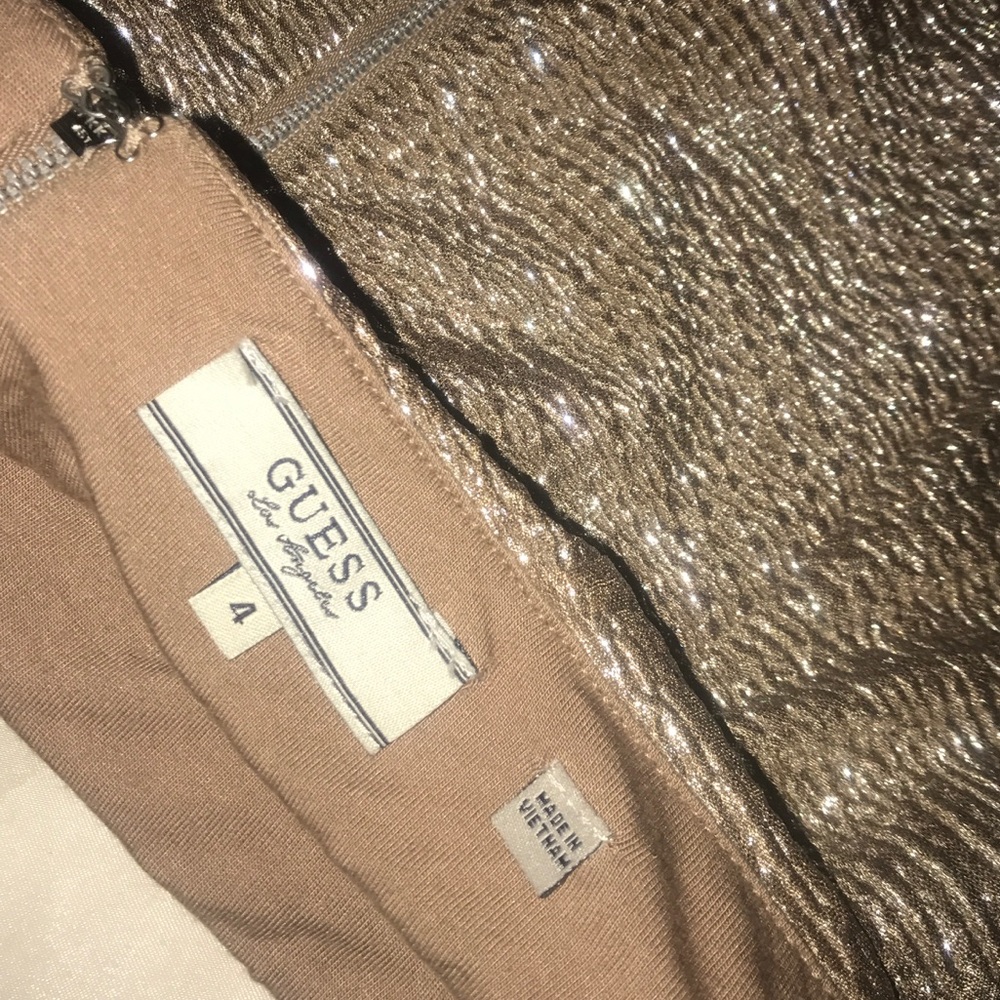 Flirty Guess Gold Fitted Mini Skirt