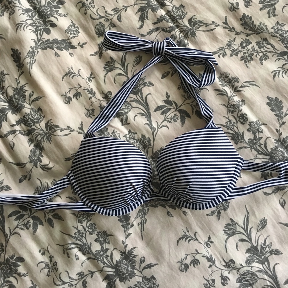 Striped bathing suit top