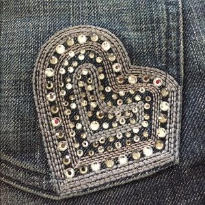 Juicy Couture Denim Jeans w Swarovski Heart Pocket