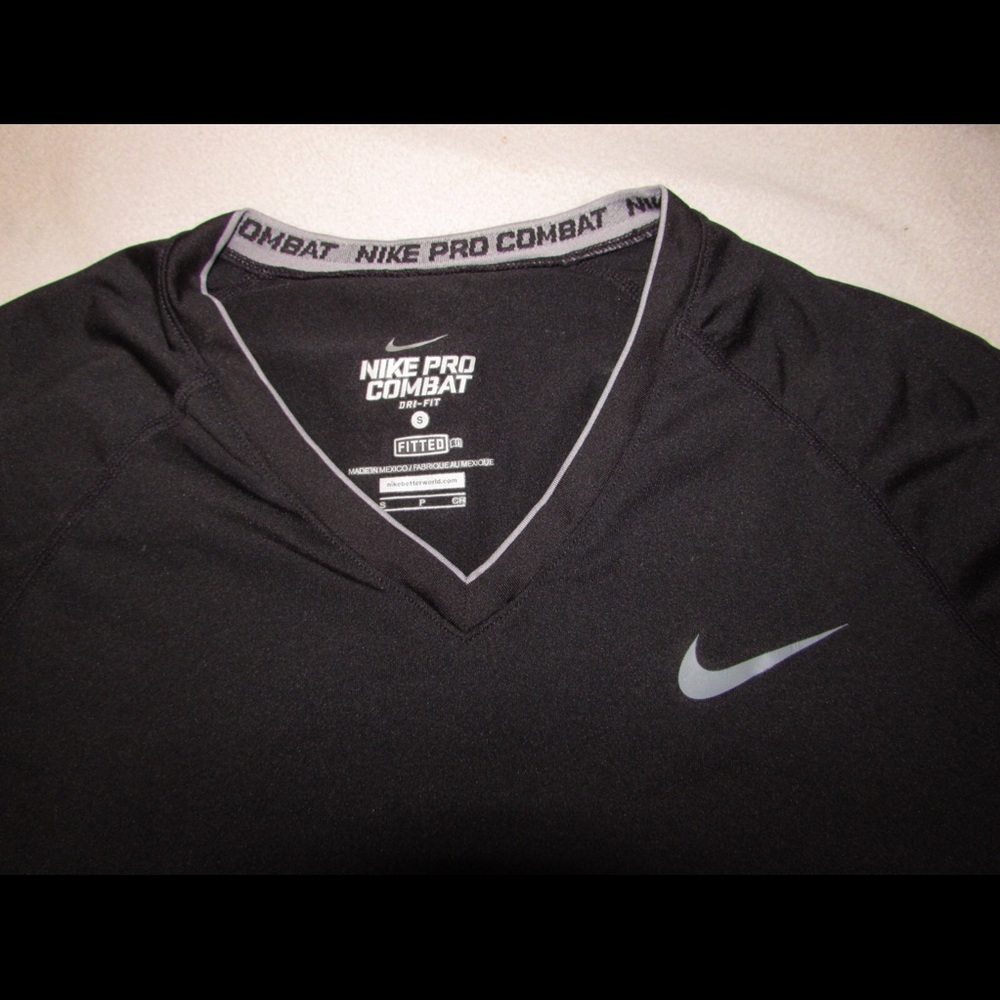 Black fitted Nike Combat Pro vneck