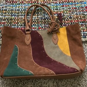Perfect suede colorful Fall bag!
