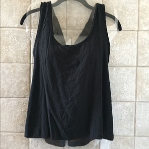 Black flowy tank