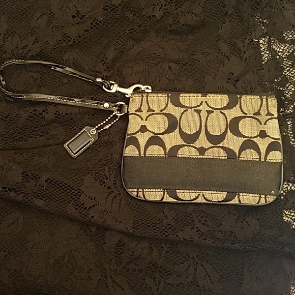 Black Coach wristlet - Picture 1 of 4