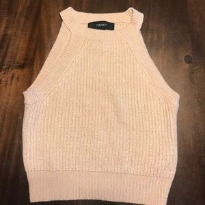 Rose sweater crop tank top