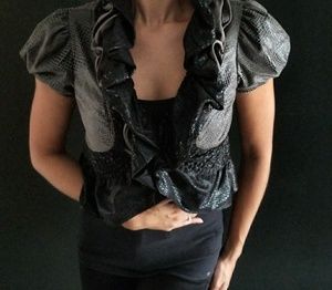 Ruffled Shrug Accent Top