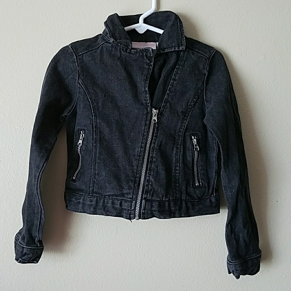 Black Jean Jacket size 4 girls