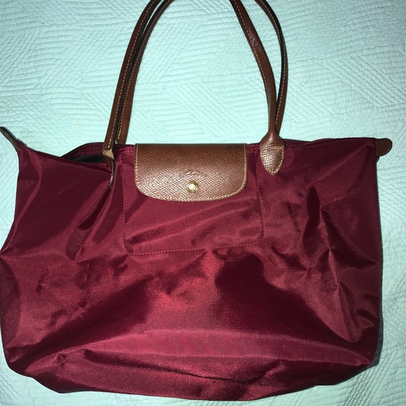 Burgundy/Wine Long Champ bag - Picture 1 of 8