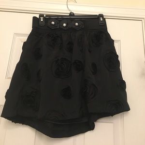 Black skirt with roses and belt