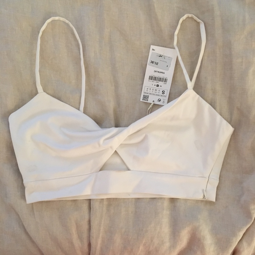 white zara crop top - never been worn