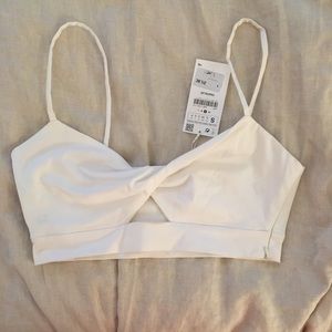 white zara crop top - never been worn
