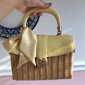 Vintage Juicy Couture leather & wicker purse