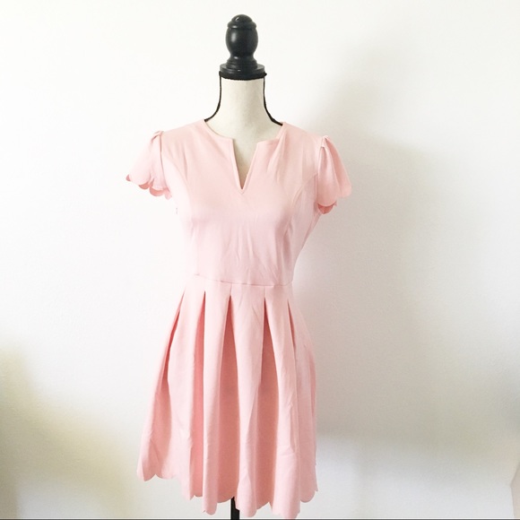 Vintage Dresses & Skirts - baby pink scalloped dress