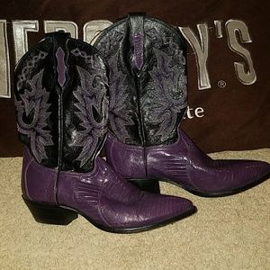 DAN POST Genuine Lizard Leather Cowboy Boots 💜