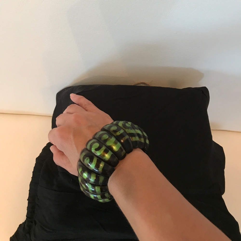 Green and black exotic bracelet