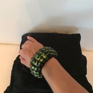 Green and black exotic bracelet