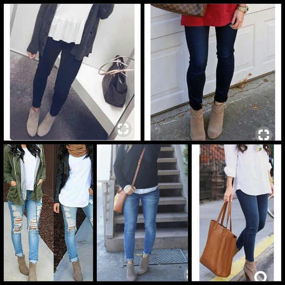 8.5 Taupe suede ankle booties - Picture 4 of 4