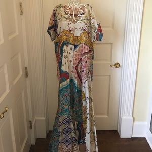 Johnny Was Long Silk Patchwork Dress. XL.