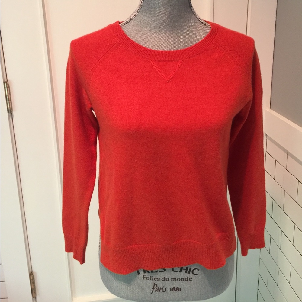 Theory cashmere burnt orange sweater