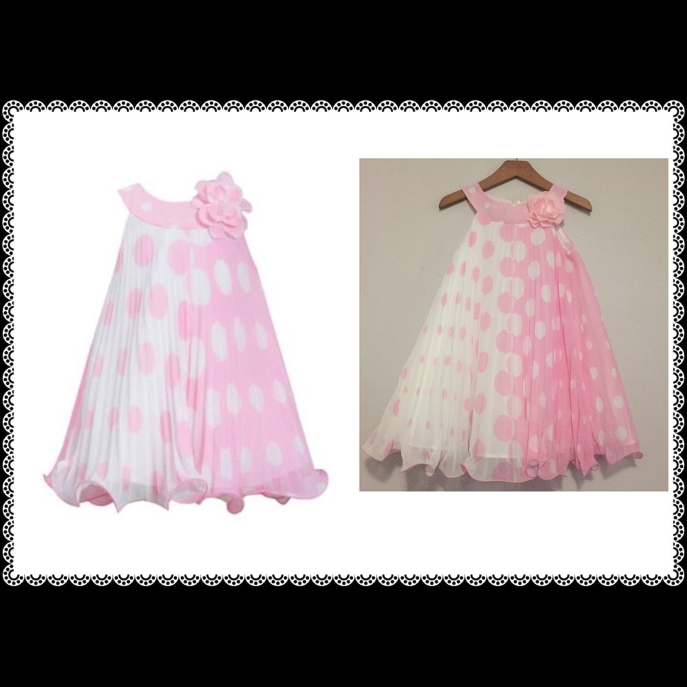 PINK WHITE DOTTED DRESS