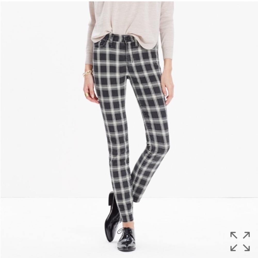 9" high rise skinny jeans in bristow plaid