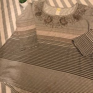 Anthropologie C Keer Striped Top Large