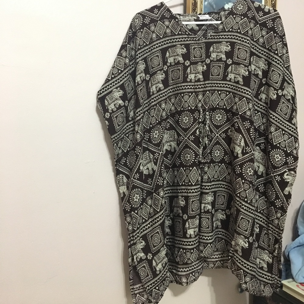 Drapey Brown Patterned Coverup