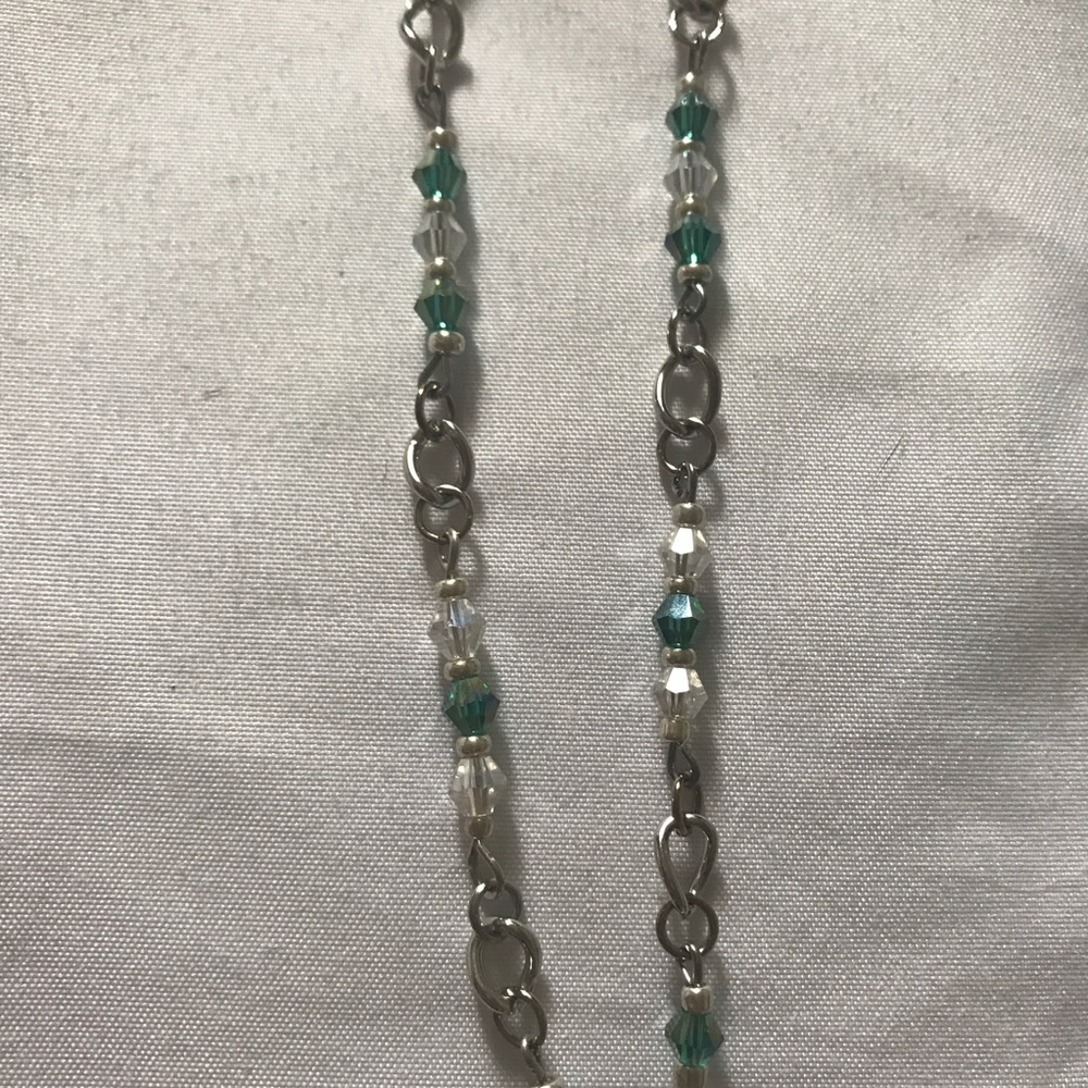 🎉HP🎉 Handmade Teal & Crystal Necklace - Picture 5 of 6