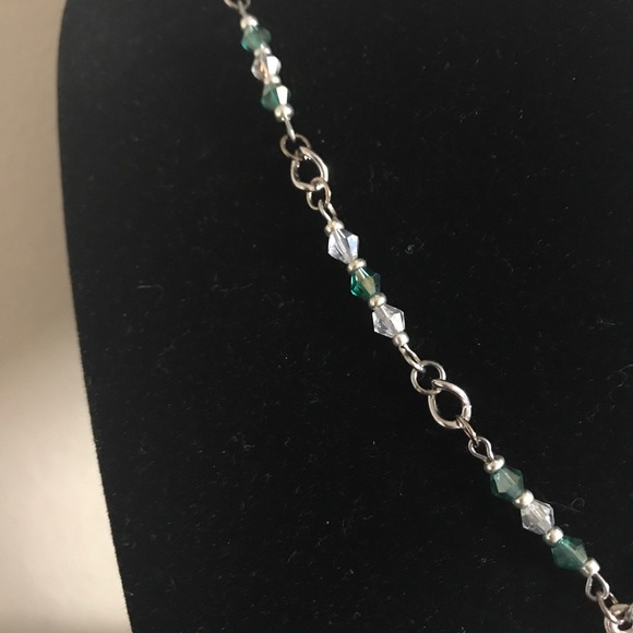 🎉HP🎉 Handmade Teal & Crystal Necklace - Picture 4 of 6